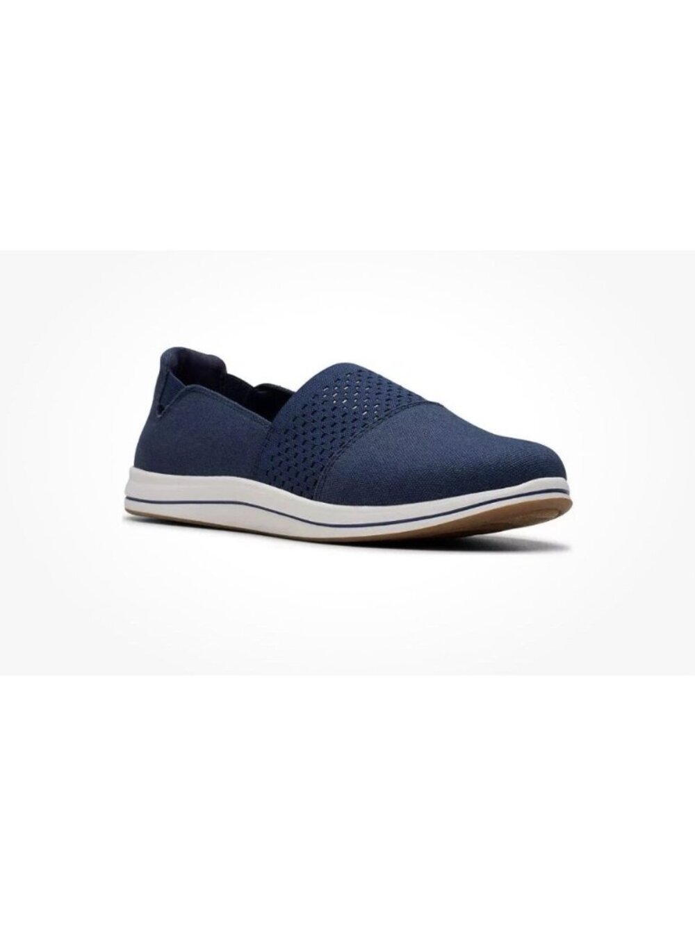 Clarks Size 8.5M Cloudstoppers Breeze Vibe Navy Blue Slip On Shoes, New No Box